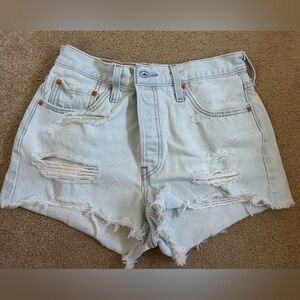 Levi’s 501 Light Wash Distressed Denim Women’s Shorts